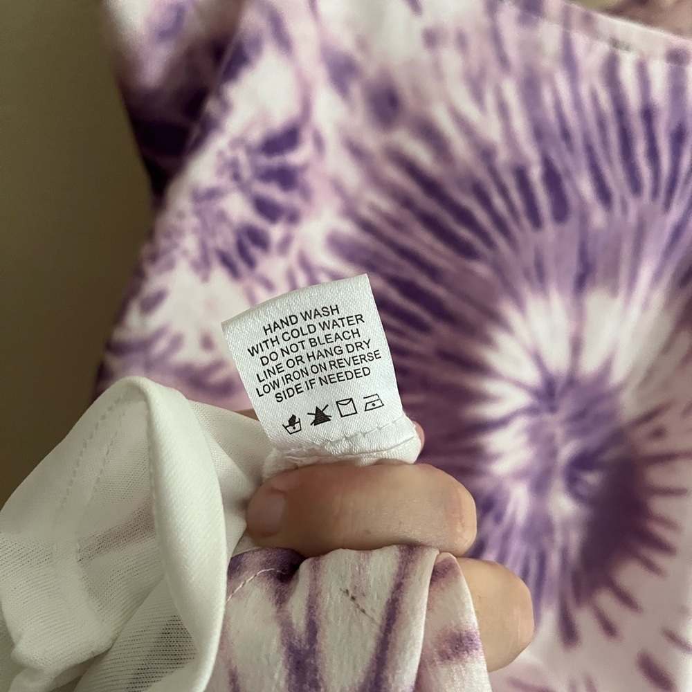 Tie Dye Cowl Neck Cinched Mini Dress - Picture 12 of 13